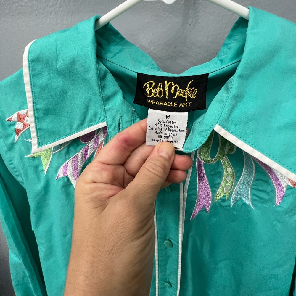 Bob Mackie Wearable Art Button Down Shirt Size Me… - image 2